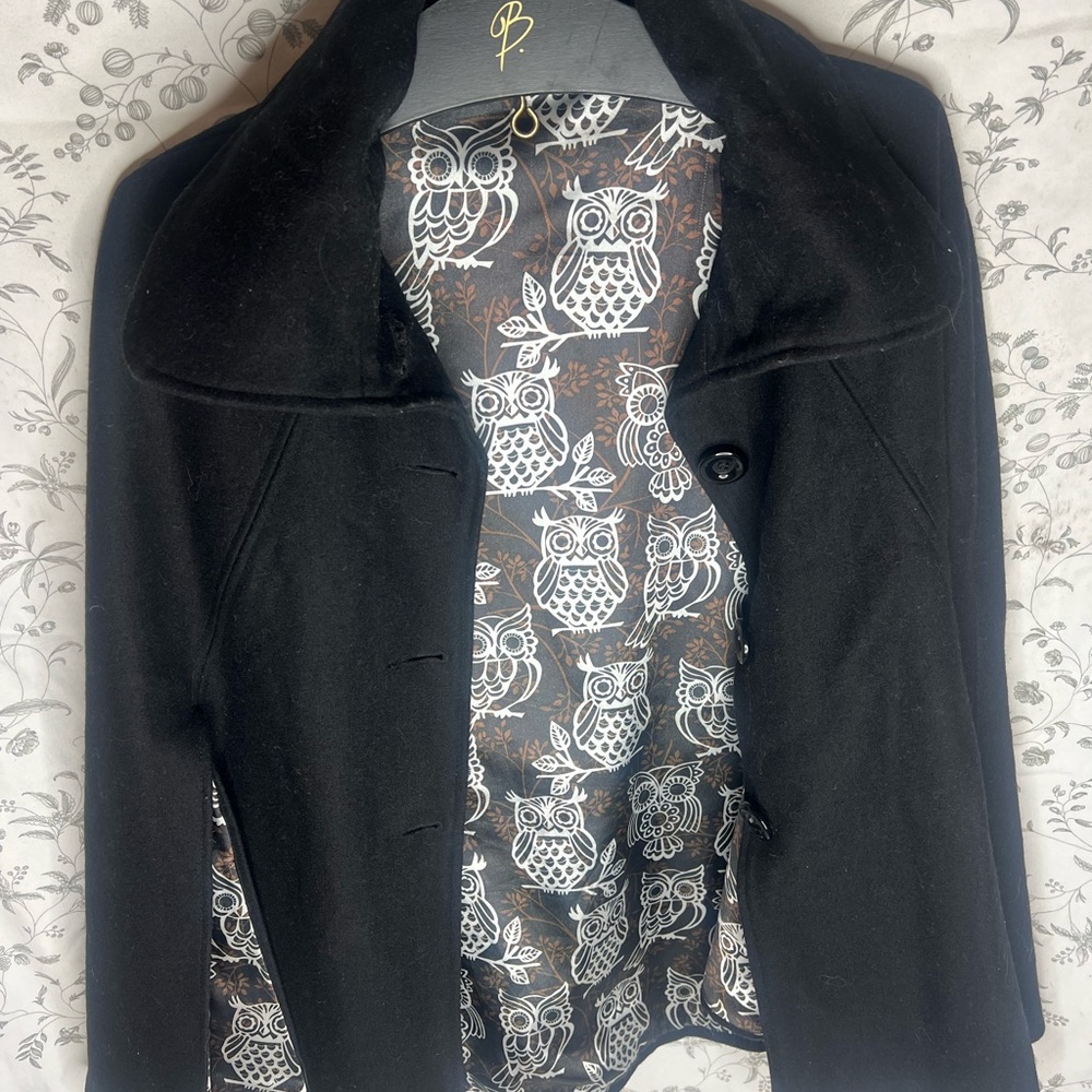 Steve Madden Black Cape Coat wool blend